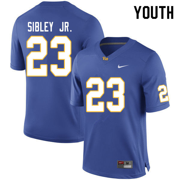 Youth #23 Todd Sibley Jr. Pitt Panthers College Football Jerseys Sale-Royal